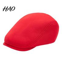 British Style Beret Men Woolen Newsboy Flat Cap, Soft Fitted Driving Cabbie Hat, Retro Classic Solid Color Hat Peaked Cap for Spring And Autumn Casual raudona