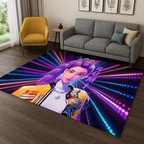 Kpop Demonas Medžiotojai Rumi Mira Zoey Muzika Animacinis Kilimas Kilimas Miegamojo Svetainės Sofos Namų Dekoras, Neslystantis Grindų Kilimėlis Dovana 80cm x 120cm