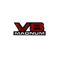1pcs 3D V8 MAGNUM car emblems,decorative items.Suitable for decorating the rear side of cars,trucks, DSET and SUVs,waterproof raudona