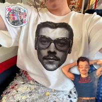 Harry Styles Glasses T-shirt, Vintage Portrait Tee, 90s Oversized Graphic Shirt, Pop Music Concert Merch, Fan Gift 140 white