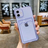 Smūgiams atsparus silikoninis telefono dėklas iPhone 17 16 15 14 12 11 Pro 13 Xs Max Apsauga lęšiui iPhone SE X Xr 6s 7 8 Plus Dėklas su kortelių skyriumi Galinis dangtelis iPhone 15 Plus levanda