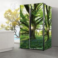 Jūros peizažas šaldytuvo lipdukai šaldytuvui tapetai vinilo lipnūs peizažai paplūdimio šaldiklio plėvelės dangtis virtuvė 40x120cm(1pcs) black