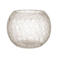 Žvakidė „CRACK“, skersmuo 20 cm, aukštis 15,5 cm, stiklinė