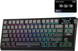 EPOMAKER belaidė mechaninė klaviatūra 75 proc. 81 mygtukas, silikoniniai klavišai, RGB, Hot Swap, 8000mAh, US QWERTY, G84 PRO