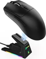 Attack Shark X1 belaide žaidimų pelė, optinis PixArt PAW3395PRO jutiklis, 40000 DPI, 2.4 GHz/Bluetooth/USB-C, juoda