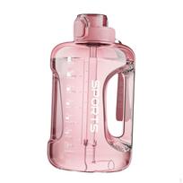 Gėrimo puodelis Vandens butelis su šiaudeliu Didelės talpos Lauko platus kakliukas Patvarus indas pink 2500ml white