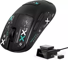 A.JAZZ belaidė trijų režimų žaidimų pelė, Bluetooth 5.0 / 2,4 GHz / USB-C, PixArt 3311, 24000 DPI, 54 g, AJ159V2MC