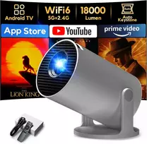 AKIYO nešiojamasis mini projektorius 720p su Wi-Fi 6, Bluetooth 5.4 ir Android TV 11.0 O2