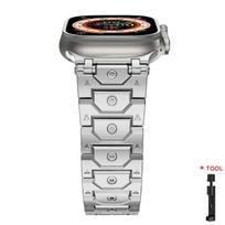 Metal strap For Apple watch 10 46mm 42mm Ultra/2 49mm 9 8 7 45mm 41mm Stainless steel wristband For iWatch 6 5 4 3 SE 44mm 40mm For iwatch S10 46mm gray