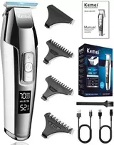 Barzdaskutė KEMEI belaidė plaukų ir barzdos kirpimo mašinėlė su LCD ekranu, 1–3 mm, FBA-5-5027