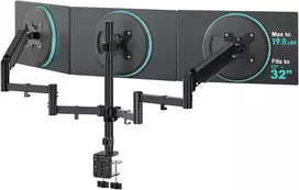WALI trigubas stalinis monitorių laikiklis iki 27 colių, VESA 75 × 75/100 × 100 mm, GSDM003