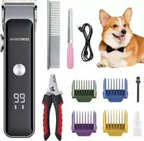BARBERBOSS belaidė gyvūnų kirpimo mašinėlė su USB įkrovimu, 2 greičiais QR-9089