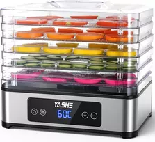 YASHE maisto džiovyklė su 5 nerūdijančiojo plieno padėklais, 400 W, FD-1019