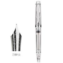 PENBBS 268 Vakuuminio užpildymo visiškai skaidrus rašiklis derva Iridžio EF/F/M galiukas Rašymo dovana Raštinės reikmenys Kanceliarinės prekės (as the picture,Without Gift Box) white