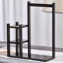 Minimalist Bamboo Brush and Pen Holder for Study or Calligraphy gray