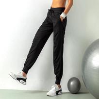 Sportinės kelnės Audinys Raištelis Bėgimas Sportas Joggeriai Moteriškos Greitai džiūstančios Atletinės Salės Fitneso su dviem šoninėmis kišenėmis Treniruočių kelnės 2XL black
