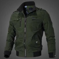 Mens Casual Fashion Stand Collar Slim Fit Bomber Jacket Spring Autumn Outerwear Daily Outwear for Young Men Adult Dating Commuting 5XL armijos žalia spalva