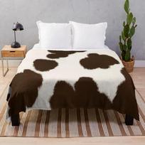 Karvės odos flanelės pledas Ruda Juoda Balta Spalva Kailis Lovai Sofai Sekcijai Karaliaus Karalienės Dydžio Pledas Super Minkštas Lengvas Size: 180*230cm, Weight: 280 GSM