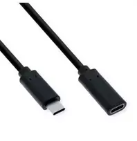 USB laidas Value Prailginamasis C tipo video signalo perdavimo kabelis, USB-C (alternatyvusis DP režimas), C-C, vyriškas/moteriškas, juodas, 1,5 m