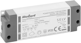 Rebel maitinimo šaltinis LED girliandoms 12 V / 2.5 A, maks, 30 W, IP20