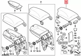 BMW E88 dangtelis centrinės rankos atramos odinis originalus 51169202352
