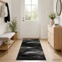 Bėgimo kilimėlis FLORNES Austas Juoda Potėpiai 80 x 150 cm PP