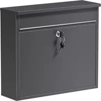 Wiltec pašto dėžutė V13 su raktu, antracito spalvos, 36 × 11,5 × 31,5 cm, modelis 60141