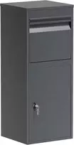 Wiltec laisvai pastatoma siuntų ir laiškų dėžutė iš plieno, 410 x 380 x 1020 mm, 63091