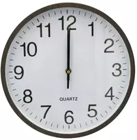 Apvalus sieninis laikrodis su medžio imitacija, 30 cm