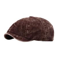 Ventilated French Beret Oversized Soft Corduroy Women's Fashion Hat Khaki Color Comfort Wear kava
