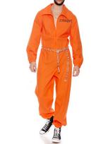 Helovino vyriškas oranžinis kalinio kostiumas Kalėjimo kostiumai Ilgomis rankovėmis kalinio kombinezonas Suaugusiems kalinio vaidmenų žaidimo vakarėlio Cosplay apranga L oranžinė