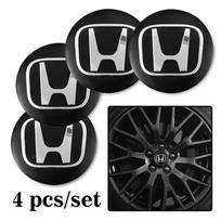 4Pcs Car Emblem Wheel Hub Center Cap Sticker Rim Badge Cover For Honda FIT CRV Accord Jazz HRV Vezel Insight CRZ City CRX Civic raudona