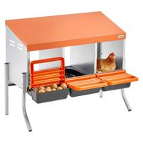 VEVOR Chicken Nesting Boxes, 3 Compartments, with Support Legs, Easy Egg Collection, Galvanized Steel and High-Strength Plastic 79.5 x 52.5 x 67.5 cm
