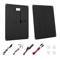VEVOR 30W 12V Solar Panel Battery Charger, Solar Battery Trickle Charger Maintainer with Built-in Smart Controller & 3 Connection Cables 46 x 39.5 x 2.5 cm