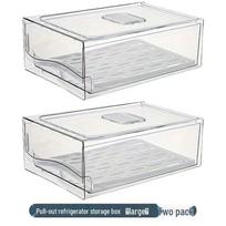 Kitchen Fridge-Freezer Drawer Storage Box: Food-Grade Fruit & Vegetable Preservation Organizer Basic