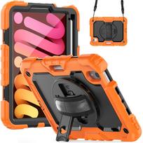 Case for iPad Mini 7 (A17 Pro)/ Mini 6 8.3'' with Screen Protector Pencil Holder [360 Rotating Hand Strap] &Stand Shockproof For iPad Mini 7 6