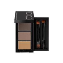 Three-Color Eyebrow Powder with Double Brush, Mirror, and Waterproof, Long-Lasting Contour Palette. 1.5g x 3 black