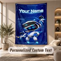 Astro Bot Tapestry, Personalized Custom Text, Wall Hanging Tapestry For Living Room Home Wall Decor 100cmx150cm beige