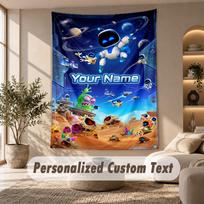 Astro Bot Tapestry, Personalized Custom Text, Wall Hanging Tapestry For Living Room Home Wall Decor 130cmx150cm