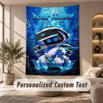 Astro Bot Tapestry, Personalized Custom Text, Wall Hanging Tapestry For Living Room Home Wall Decor 130cmx150cm