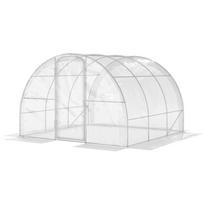 Garden Tunnel Greenhouse 3 X 3 X 2 M 9 M² With Hinged Door PE Cover 150 G M² For Vegetables Plants Flowers