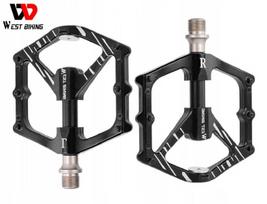 Platforminiai dviračio pedalai mtb lengvi aliumininiai West Biking 3 guoliai magnetiniai