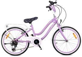 Mergaitės dviratis 20 colių su 6 greičių Shimano Tourney kasete ir Revoshift HEART BIKE rankenėle, violetinė, Mergaitės dviratis 20 colių su 6 greičių Shimano Tourney kasete ir Revoshift HEART BIKE rankenėle, violetinė
