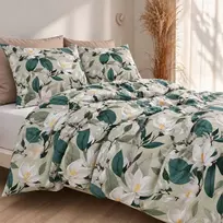 Saules Patalyne Satino patalynės komplektas MAGNOLIJŲ ŽAVESYS, 3 dalių, 200x220 cm