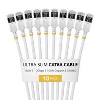 StarTech.com plonas Cat6a U/FTP tinklo kabelis RJ45, 0,15 m, baltas, 10 vnt. rinkinys
