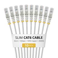StarTech.com Slim Cat6 U/UTP tinklo kabelis RJ45, 0,25 m, pilkas, 10 vnt. rinkinys