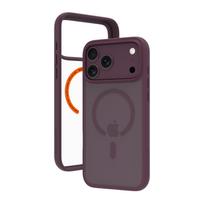 dbramante1928 Grenen Ultra MS MagSafe dėklas iPhone 17 Pro Max / 18 Pro Max, D3O, permatomas/šerkšnuotas juodas/bordo