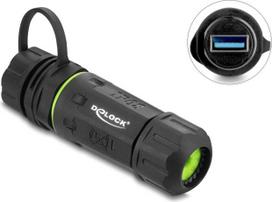 Delock kabelio jungtis USB 5Gbps Type-A female į USB 5Gbps Type-A female su M20 x 1.5 mm sriegiu ir dangteliu su korpusu, IP68 (91843)