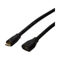 LogiLink CU0120 USB 2.0 prailginimo kabelis, Micro-USB B vyriškas į Micro-USB B moterišką, 0,5 m, juodas