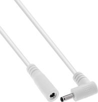 InLine® DC prailginimo kabelis, kampuotas kištukas, 3.5 x 1.35 mm, baltas, 0.5 m